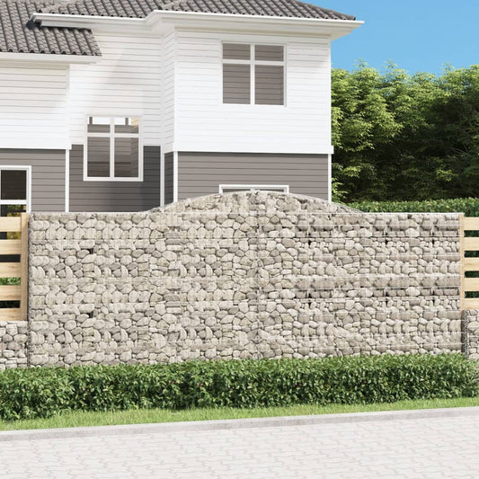 Arched Gabion Baskets 4 pcs 400x50x160/180 cm Galvanised Iron