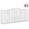 Arched Gabion Baskets 5 pcs 400x50x160/180 cm Galvanised Iron