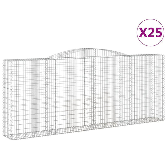 Arched Gabion Baskets 25 pcs 400x50x160/180 cm Galvanised Iron