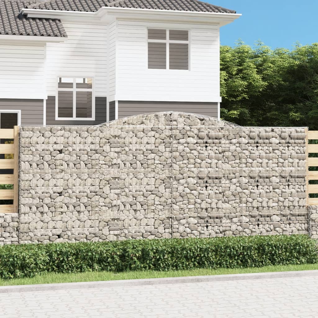 Arched Gabion Baskets 3 pcs 400x50x180/200 cm Galvanised Iron