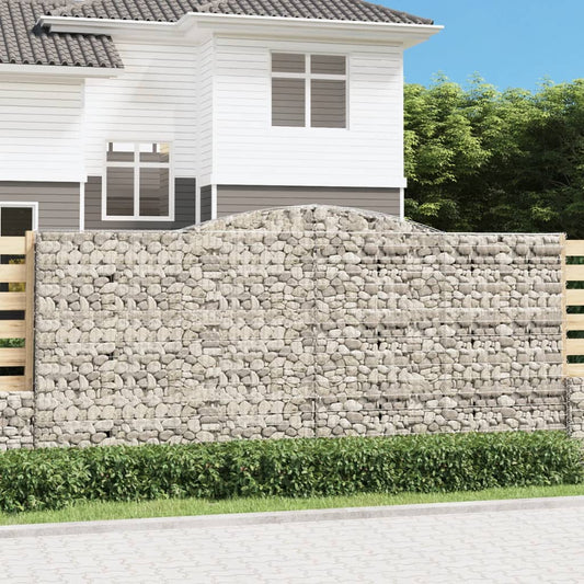 Arched Gabion Baskets 8 pcs 400x50x180/200 cm Galvanised Iron