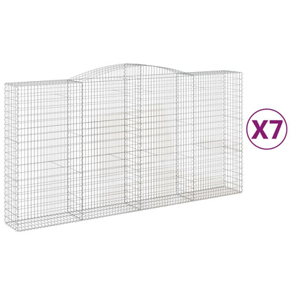 Arched Gabion Baskets 7 pcs 400x50x200/220 cm Galvanised Iron