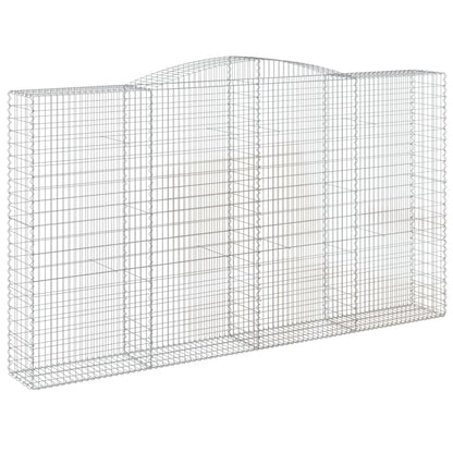 Arched Gabion Baskets 4 pcs 400x50x220/240 cm Galvanised Iron