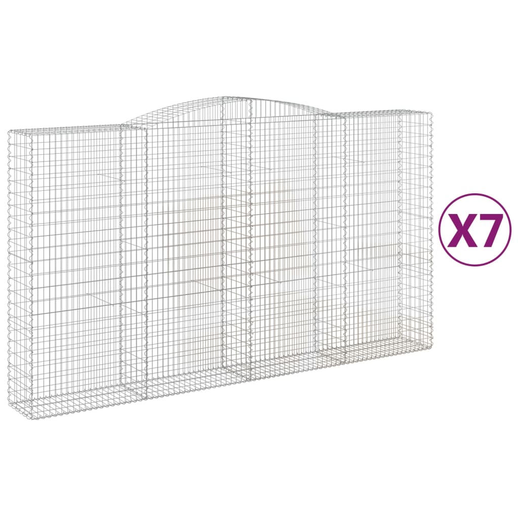 Arched Gabion Baskets 7 pcs 400x50x220/240 cm Galvanised Iron