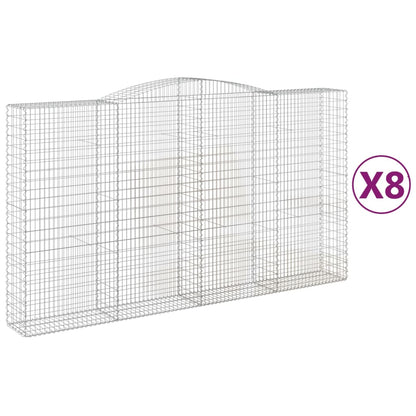 Arched Gabion Baskets 8 pcs 400x50x220/240 cm Galvanised Iron