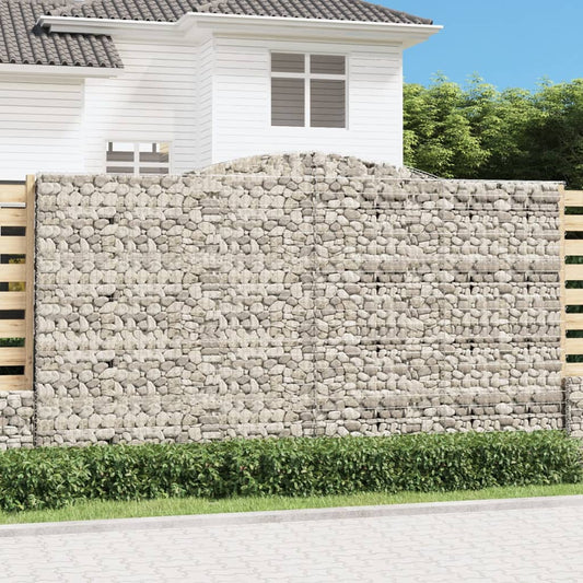 Arched Gabion Baskets 9 pcs 400x50x220/240 cm Galvanised Iron