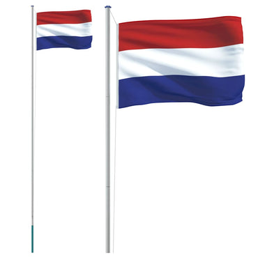 Netherlands Flag and Pole 6.23 m Aluminium