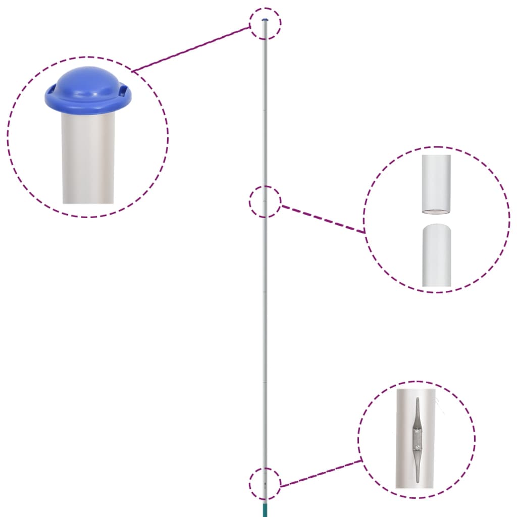 Netherlands Flag and Pole 6.23 m Aluminium