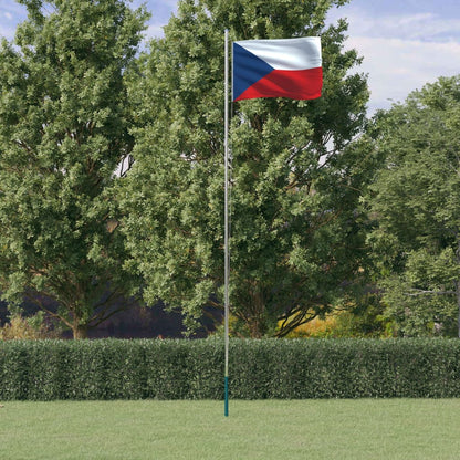 Czech Flag and Pole 6.23 m Aluminium