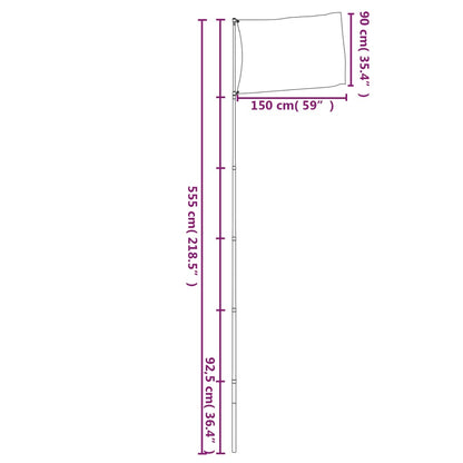 Denmark Flag and Pole 5.55 m Aluminium