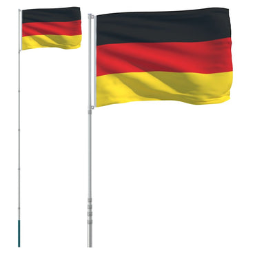 Germany Flag and Pole 5.55 m Aluminium