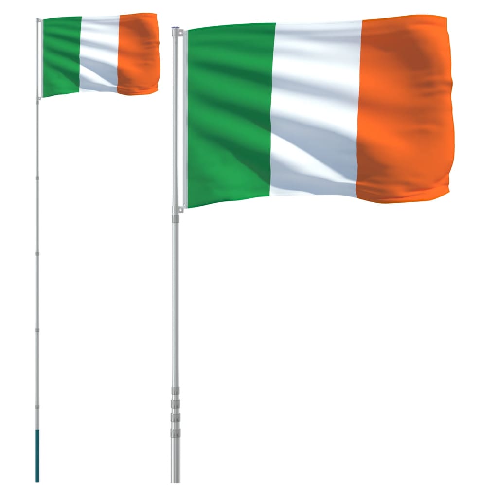 Ireland Flag and Pole 5.55 m Aluminium