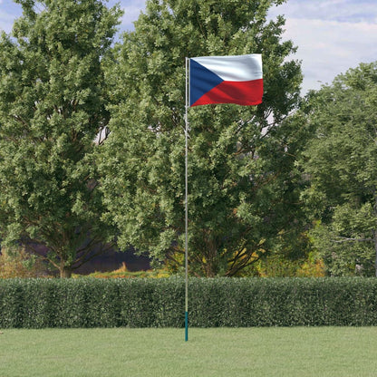 Czech Flag and Pole 5.55 m Aluminium