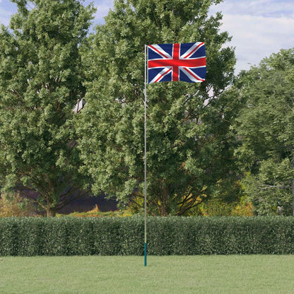 UK Flag and Pole 5.55 m Aluminium