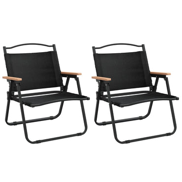 Camping Chairs 2 pcs Black 54x43x59cm Oxford Fabric