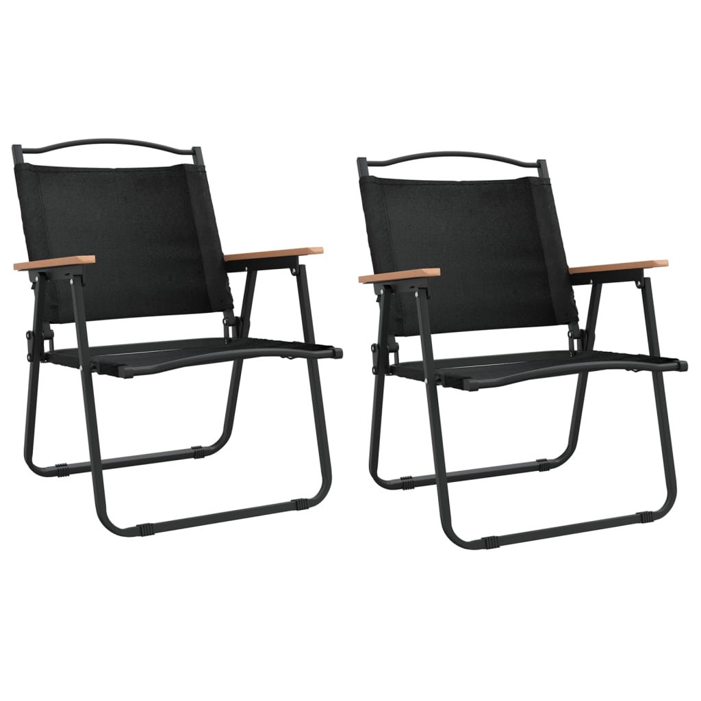 Camping Chairs 2 pcs Black 54x55x78 cm Oxford Fabric