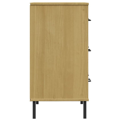 Sideboard with 3 Drawers Brown 77x40x79.5 cm Solid Wood OSLO