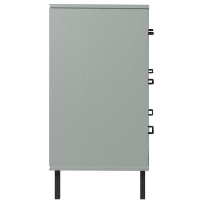 Sideboard with 3 Drawers Grey 77x40x79.5 cm Solid Wood OSLO