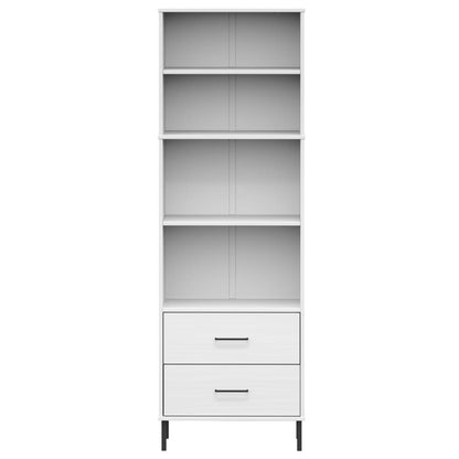 Bookcase with 2 Drawers White 60x35x180 cm Solid Wood OSLO