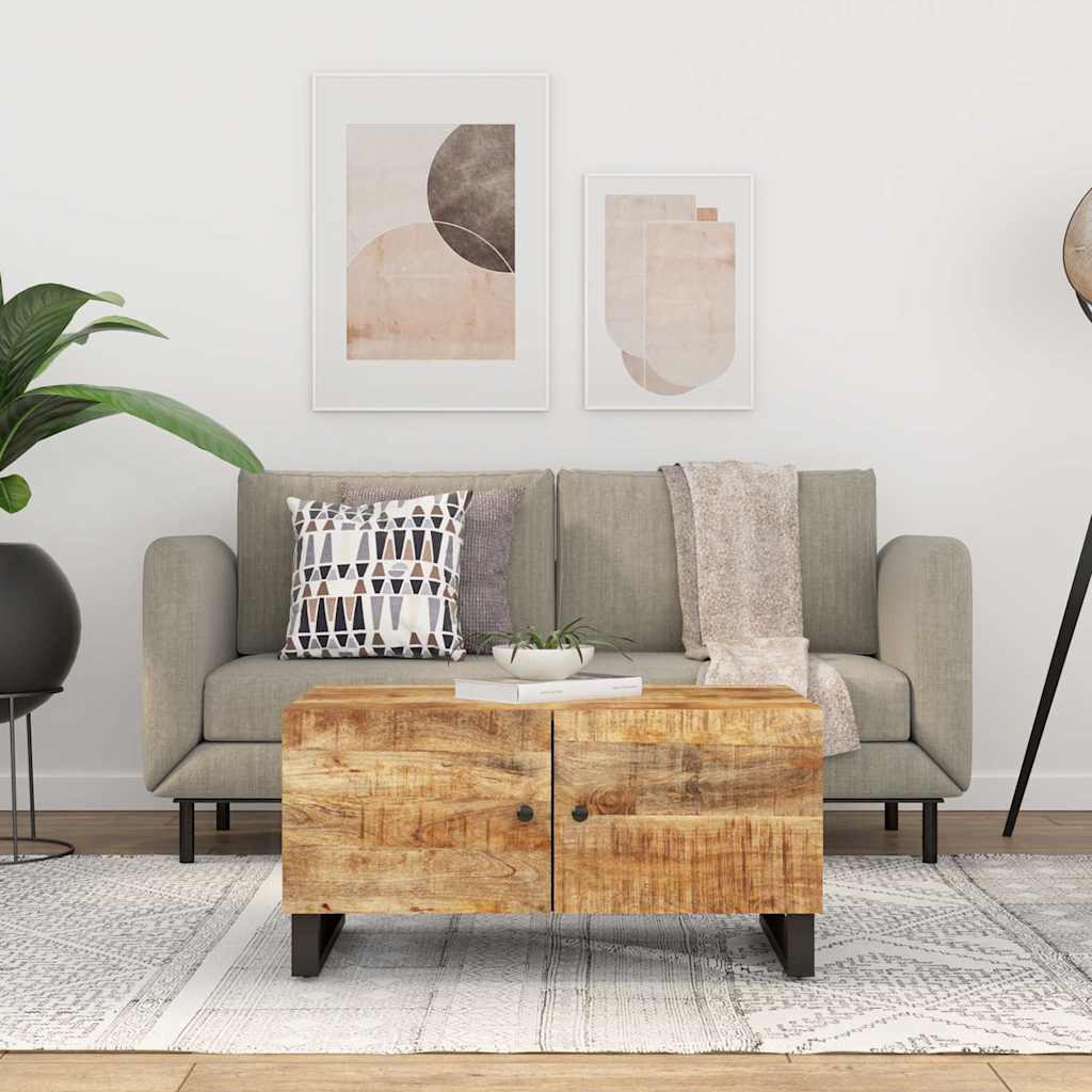 Coffee Table 80x50x40 cm Solid Wood Mango&Engineered Wood