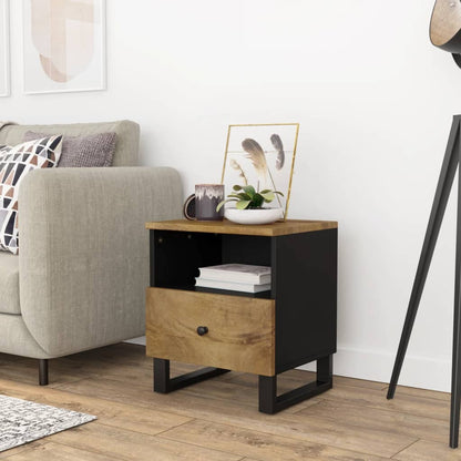 Bedside Cabinet Solid Wood Mango&Engineered Wood