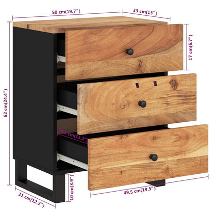 Bedside Cabinet 50x33x62 cm Solid Wood Acacia&Engineered Wood
