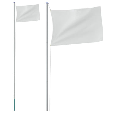 Sectional Flagpole Silver 6.23 m Aluminium