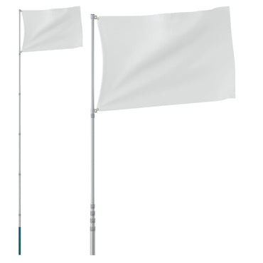 Telescopic Flagpole Silver 5.55 m Aluminium