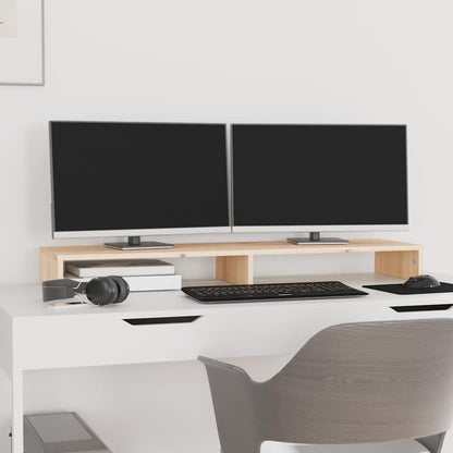 Monitor Stand 100x27x10 cm Solid Wood Pine