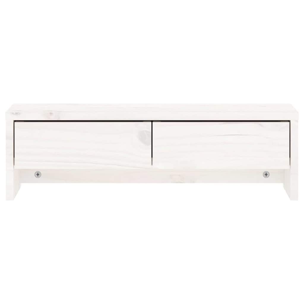 Monitor Stand White 50x27x15 cm Solid Wood Pine