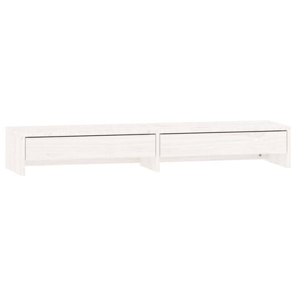 Monitor Stand White 100x27x15 cm Solid Wood Pine