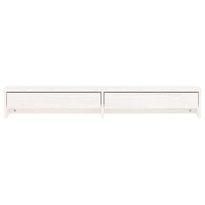 Monitor Stand White 100x27x15 cm Solid Wood Pine