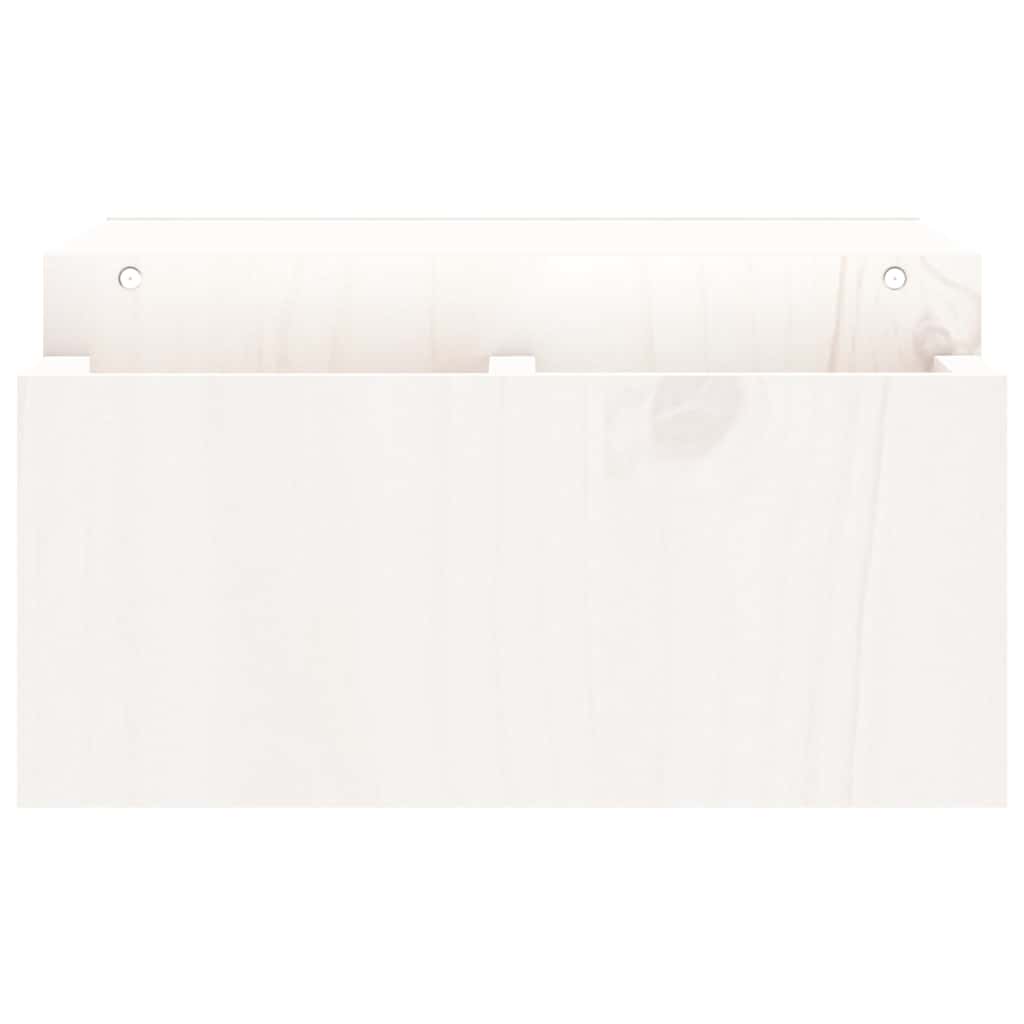 Monitor Stand White 70x27.5x15 cm Solid Wood Pine