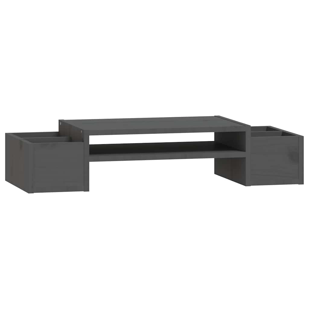 Monitor Stand Grey 70x27.5x15 cm Solid Wood Pine