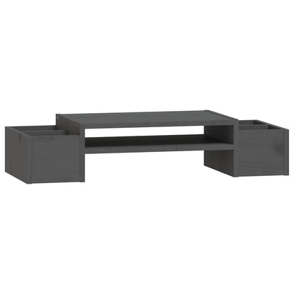 Monitor Stand Grey 70x27.5x15 cm Solid Wood Pine