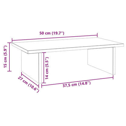Monitor Stand White 50x27x15 cm Solid Wood Pine