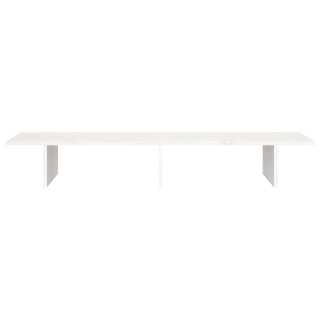 Monitor Stand White 100x27x15 cm Solid Wood Pine