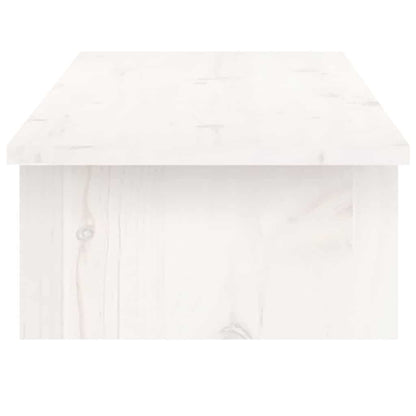 Monitor Stand White 100x27x15 cm Solid Wood Pine