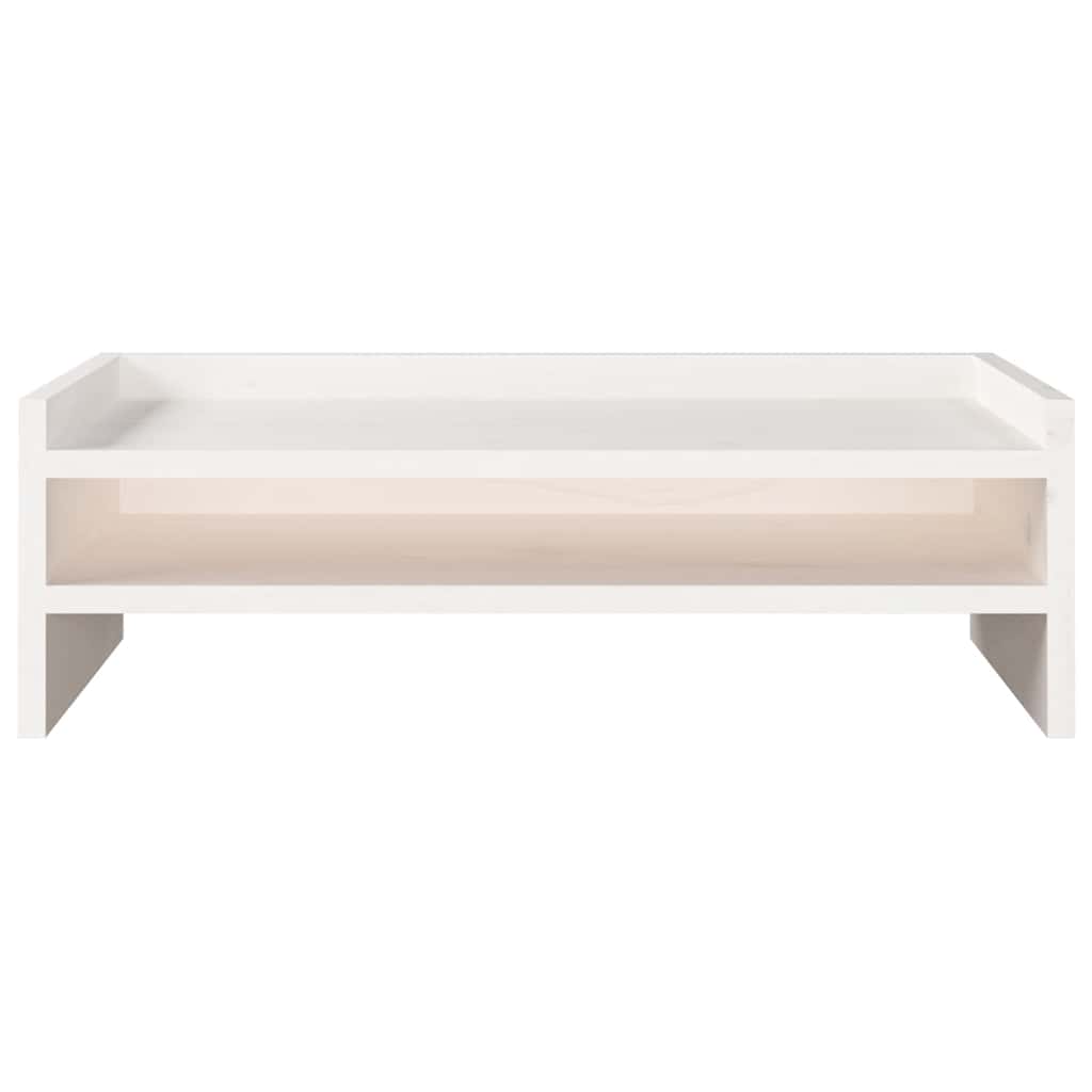 Monitor Stand White 50x24x16 cm Solid Wood Pine