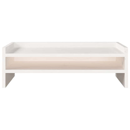Monitor Stand White 50x24x16 cm Solid Wood Pine