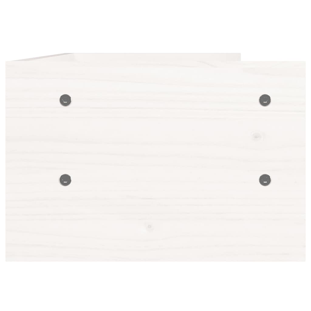 Monitor Stand White 50x24x16 cm Solid Wood Pine