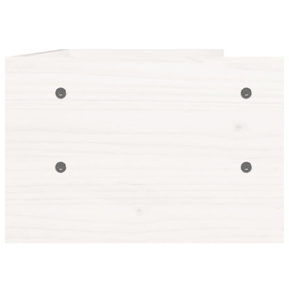 Monitor Stand White 50x24x16 cm Solid Wood Pine