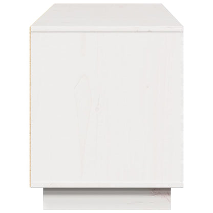 TV Cabinet White 156x37x45 cm Solid Wood Pine