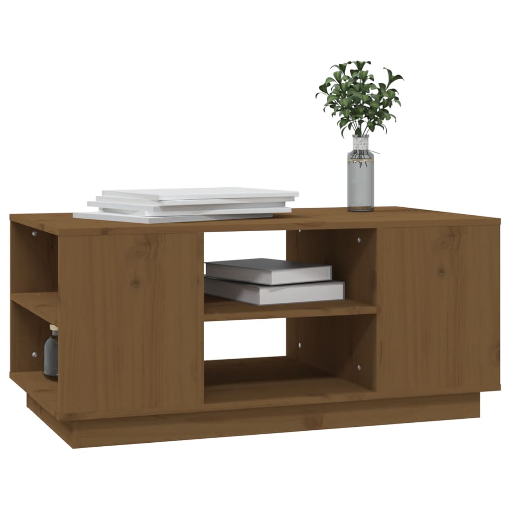 Coffee Table Honey Brown 90x49x40.5 cm Solid Wood Pine
