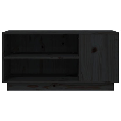 TV Cabinet Black 80x35x40.5 cm Solid Wood Pine