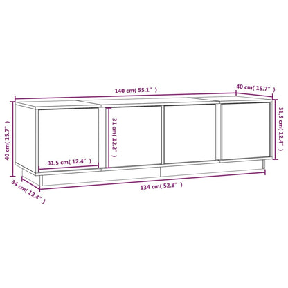 TV Cabinet 140x40x40 cm Solid Wood Pine