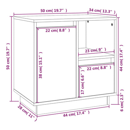 Bedside Cabinet 50x34x50 cm Solid Wood Pine