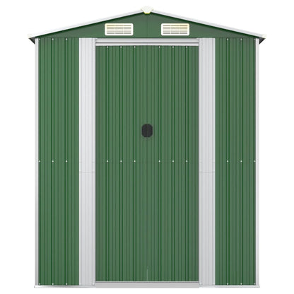 Garden Shed Green 192x357x223 cm Galvanised Steel