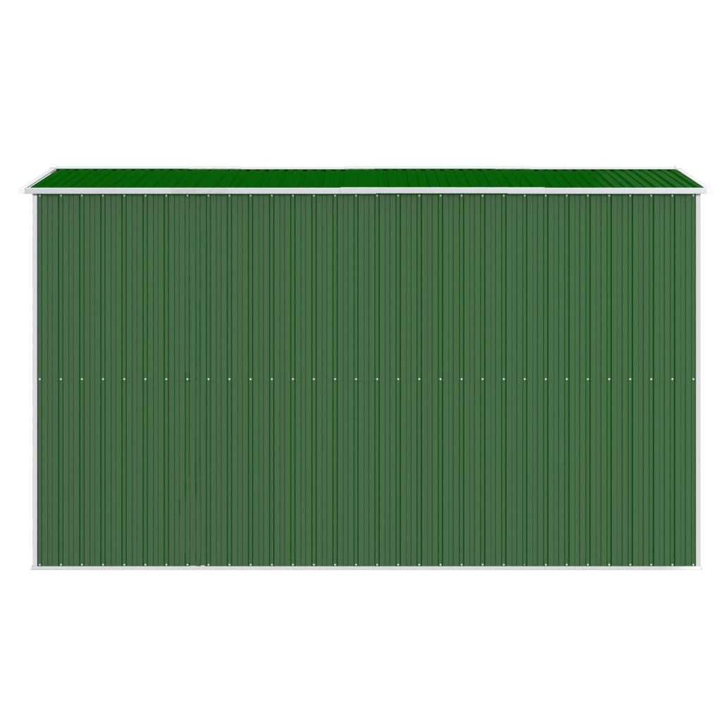 Garden Shed Green 192x357x223 cm Galvanised Steel