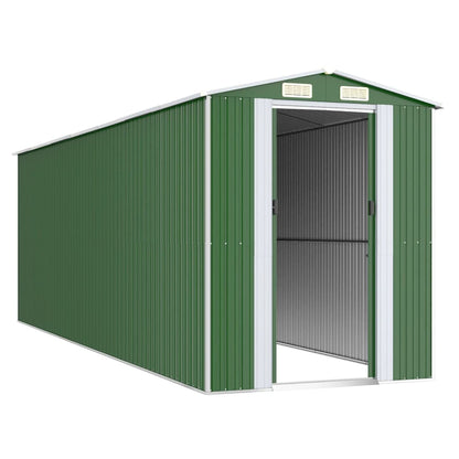 Garden Shed Green 192x606x223 cm Galvanised Steel